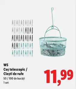 Lidl W5 Coş telescopic / Cleşti de rufe Ofertă