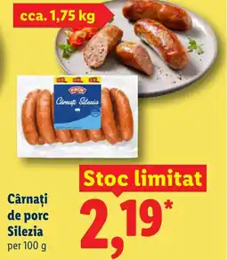 Lidl Cârnaţi de porc Silezia Ofertă