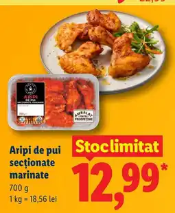 Lidl Aripi de pui secţionate marinate Ofertă