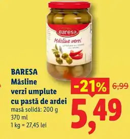 Lidl BARESA Măsline verzi umplute cu pastă de ardei Ofertă
