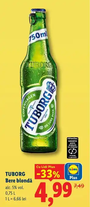Lidl TUBORG Bere blondǎ Ofertă
