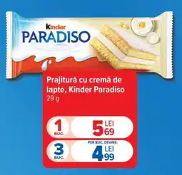 Carrefour Prajitură cu cremă de lapte, Kinder Paradiso Ofertă