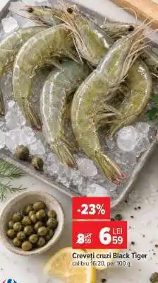 Carrefour Creveți cruzi Black Tiger Ofertă