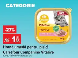 Carrefour Hrană umedă pentru pisici Carrefour Companino Vitalive Ofertă