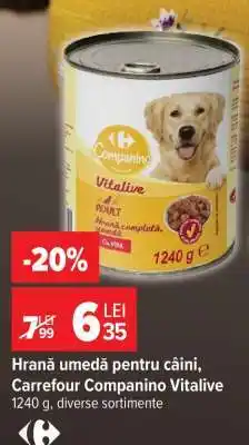 Carrefour Hrană umedă pentru câini, Carrefour Companino Vitalive Ofertă