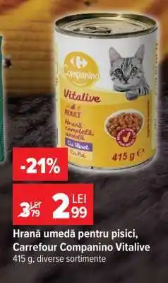 Carrefour Hrană umedă pentru pisici Carrefour Companino Vitalive Ofertă