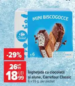 Carrefour Înghețată cu ciocolată și alune Carrefour Classic Ofertă