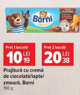 Carrefour Prajitură cu cremă de ciocolată/lapte/zmeură, Barni Ofertă