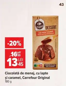 Carrefour Ciocolată de menaj, cu lapte și caramel, Carrefour Original Ofertă