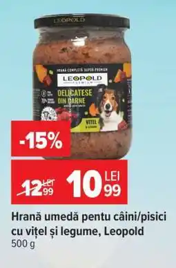 Carrefour Hrană umedă pentru câini/pisici cu vițel și legume, Leopold Ofertă