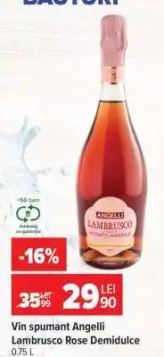 Carrefour Vin spumant Angelli Lambrusco Rose Demidulce Ofertă