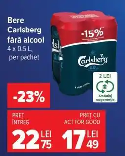Carrefour Bere Carlsberg fără alcool Ofertă