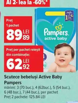 Carrefour Scutece bebeluși Active Baby, Pampers Ofertă