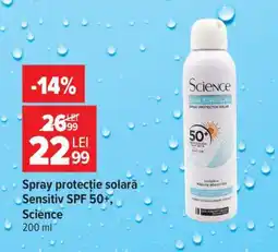 Carrefour Spray protecție solară Sensitiv SPF 50+, Science Ofertă