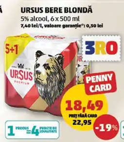 Penny URSUS Bere blondă Ofertă