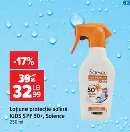 Carrefour Loțiune protecție solară KIDS SPF 50+, Science Ofertă
