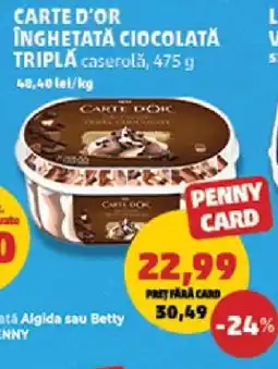 Penny CARTE D'OR ÎNGHEȚATĂ CIOCOLATĂ TRIPLĂ Ofertă
