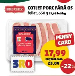 Penny Cotlet Porc Fără Os Ofertă