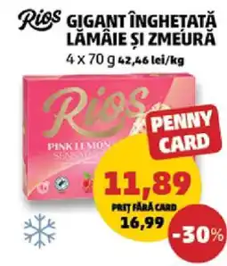 Penny Rios Gigant Înghețată Lămâie și Zmeură Ofertă