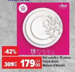 Carrefour Set veselá x 19 piese, Peark Anais Maison d’Amelie Ofertă