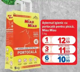 Carrefour Așternut igienic cu portocală pentru pisică Miau Miau Ofertă