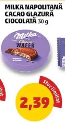 Penny Milka Napolitană Cacao Glazură Ciocolată 30g Ofertă