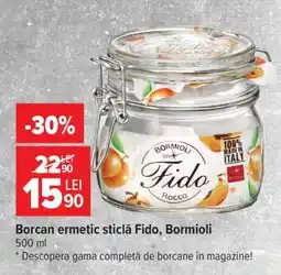 Carrefour Borcan ermetic sticlă Fido, Bormioli Ofertă