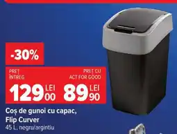 Carrefour Coș de gunoi cu capac, Flip Curver Ofertă