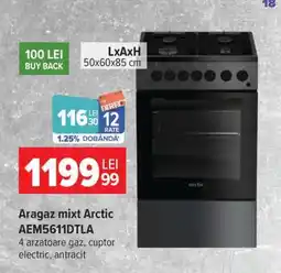 Carrefour Aragaz mixt Arctic AEM5611DTLA Ofertă
