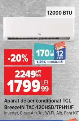 Carrefour Aparat de aer condiționat TCL BreezeIN TAC-12CHSD/TPH11IF Ofertă