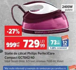 Carrefour Stație de călcat Philips PerfectCare Compact GC7842/40 Ofertă