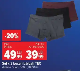 Carrefour Set x 3 boxeri bărbați, TEX Ofertă