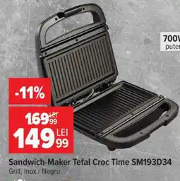 Carrefour Sandwich maker TEFAL Croc Time SM193D34 Ofertă