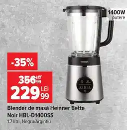 Carrefour Blender de masă Heinner Bette Noir HBL-D1400SS Ofertă