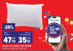 Carrefour Pernă microfibră TEX HOME Ofertă