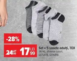 Carrefour Set x 5 șosete adulți, TEX Ofertă
