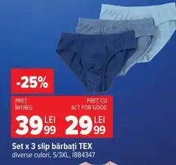 Carrefour Set x 3 slip, bărbați, TEX Ofertă