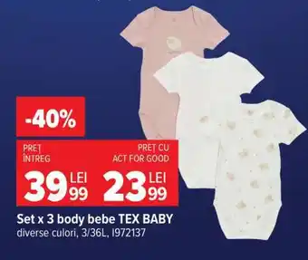 Set x 3 body bebe TEX BABY