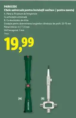 Lidl PARKSIDE Cheie universală pentru instalații sanitare / pentru montaj Ofertă