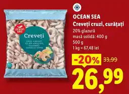Lidl OCEAN SEA Creveţi cruzi, curățați Ofertă