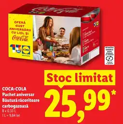 Lidl COCA-COLA Pachet aniversar Băutură răcoritoare carbogazoasă Ofertă