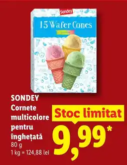 Lidl SONDEY Cornete multicolore pentru îngheţată Ofertă