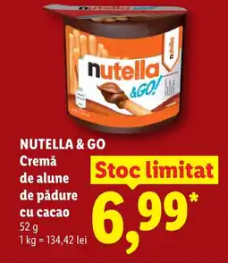 Lidl NUTELLA & GO Cremă de alune de pădure cu cacao Ofertă