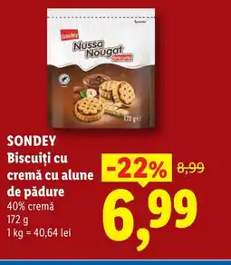 Lidl SONDEY Biscuiți cu cremă cu alune de pădure Ofertă