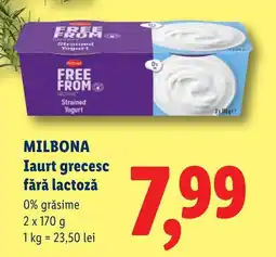 Lidl MILBONA Iaurt grecesc fără lactoză Ofertă