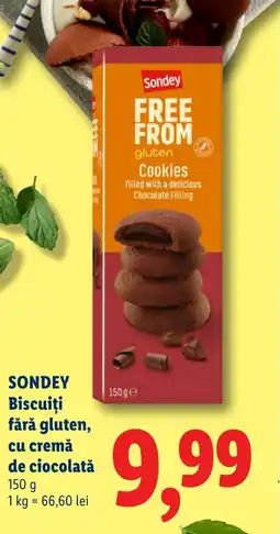 Lidl SONDEY Biscuiţi fără gluten, cu cremă de ciocolată Ofertă