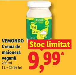 Lidl VEMONDO Cremă de maioneză veganǎ Ofertă