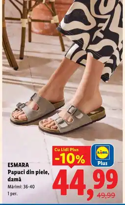 Lidl ESMARA Papuci din piele, damă Ofertă