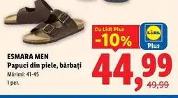 Lidl ESMARA MEN Papuci din piele, bărbați Ofertă