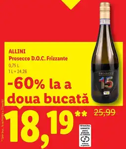 Lidl ALLINI Prosecco D.O.C. Frizzante Ofertă